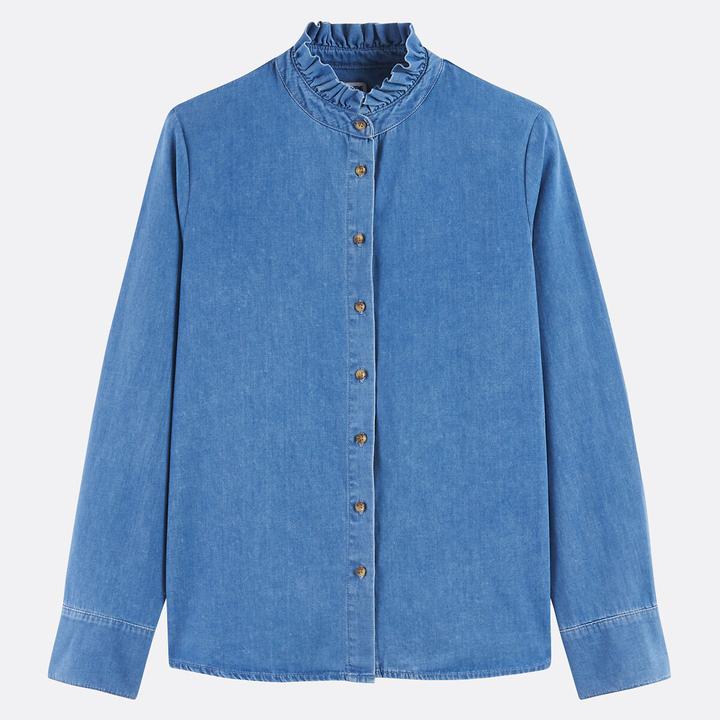 Immagine prodotto La Redoute Collections Langärmelige Bluse mit gerüschtem Stehkragen (48)