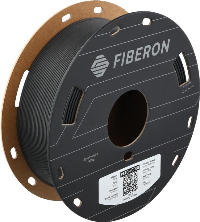 Produktbild Polymaker Fiberon™ PETG-rCF08 (PETG, 1.75 mm, 500 g, Schwarz)