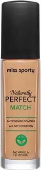 Produktbild Miss Sporty Naturally Perfect Match Vegan Moisturizing Foundation 160 Vanilla 30Ml