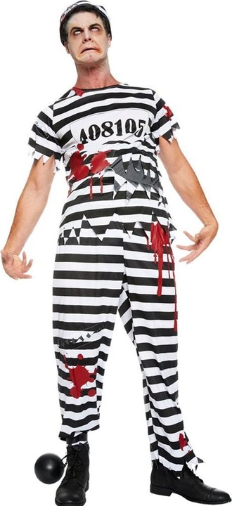 Actual product image Amscan Men's Costume Zombie Inmate Size L (L)