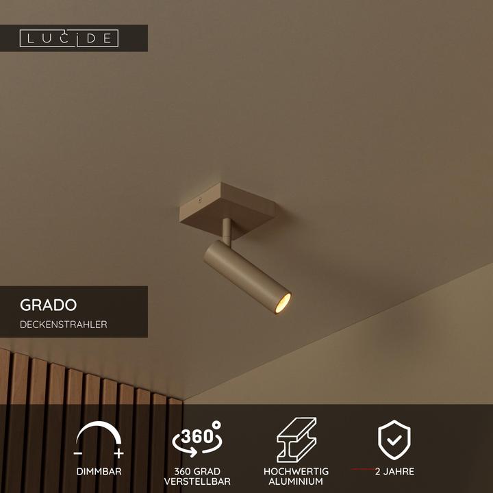Produktbild Lucide GRADO GU10 (MR11) Deckenstrahler Modern Taupe 22974/01/41 (GU10)