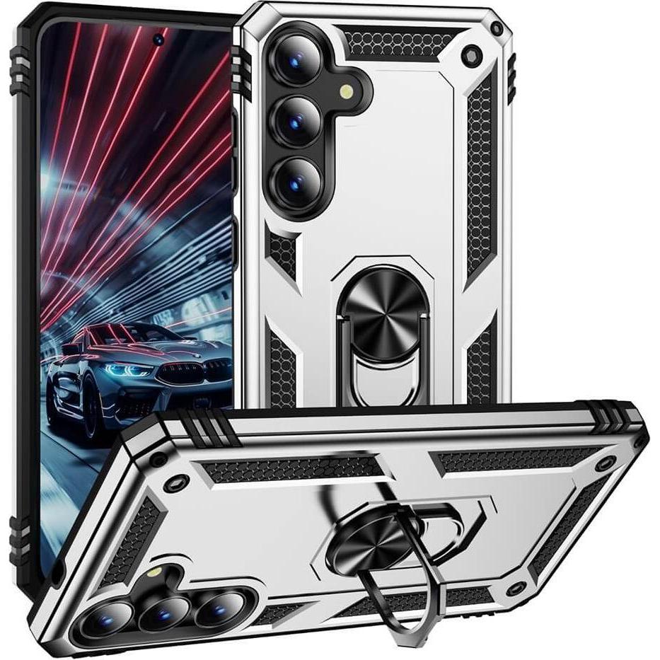 Cover-Discount Galaxy S25 FE - Robustes Back Cover mit Kickstand (Samsung Galaxy S25 FE), Cover smartphone, Argento