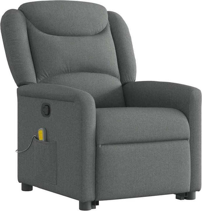 Immagine prodotto VidaXL Poltrona massaggiante con ausilio per la risalita in tessuto grigio scuro