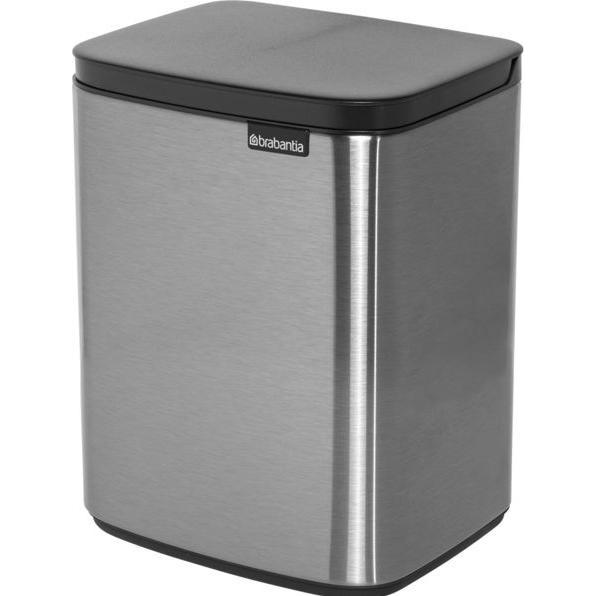 Brabantia Bo Prullenbak - 12 l - Acciaio opaco a prova di impronte digitali, Pattumiera, Argento