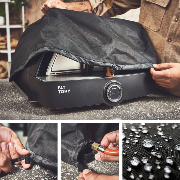 Actual product image Burnhard Outdoor Gas-Pizzaofen FAT TONY, 450 °C – 650 °C, 8 kW (62,5x57,5x28,5cm) inkl. Pizzastein (Pizza oven gas)