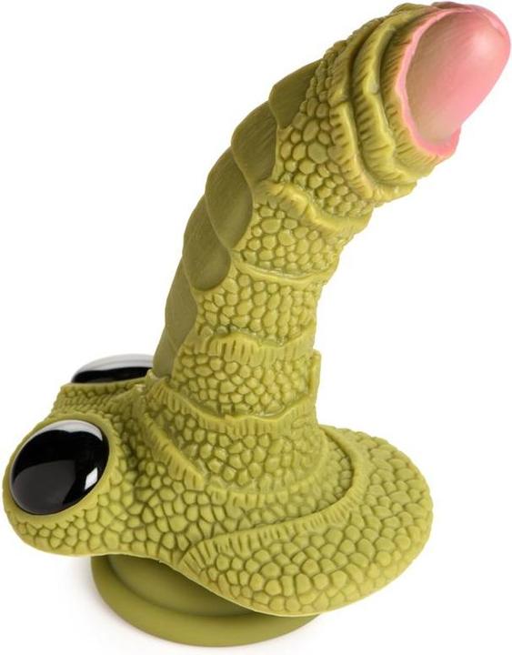 Actual product image Creature Cocks Swamp Monster Scaly Silicone Dildo - Black