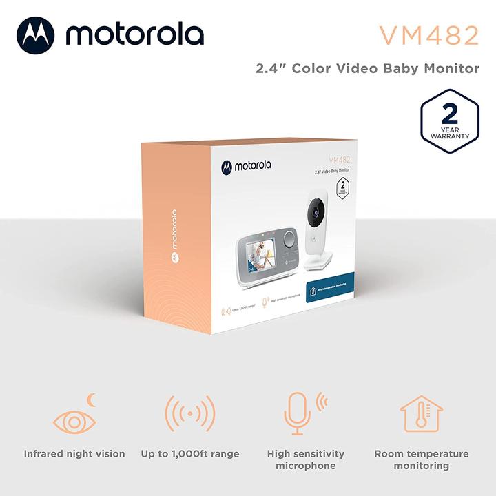 Actual product image Motorola Baby Monitor Video VM482 (Video & Audio, 300 m)