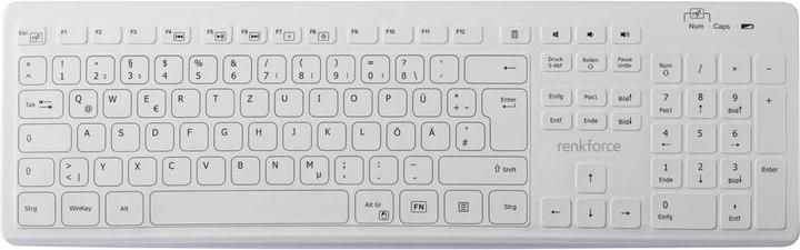 Produktbild Renkforce RF-WRK-300 Kabellos Hygiene-Tastatur Deutsch, QWERTZ, Windows® Weiss (m (DE, Kabellos)