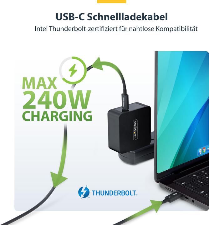 Produktbild StarTech Cable Thunderbolt 5, 240W PD, 8K, 0,8m (0.80 m, USB 4.0, 240 W)