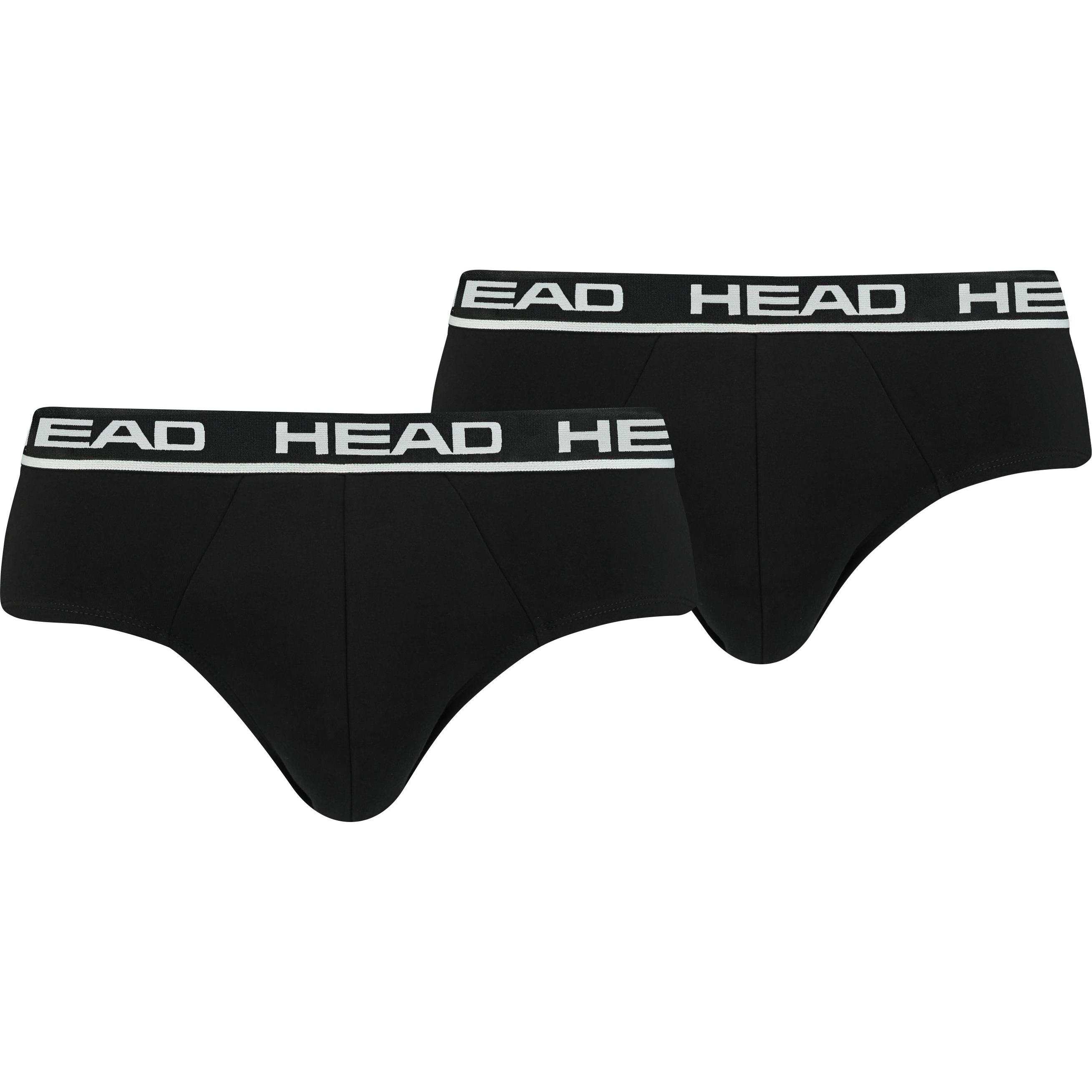 Head, Herren, Unterhosen, Slip Casual Stretch, Schwarz, (M, 2er Pack)