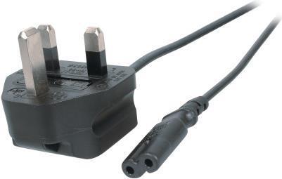 Produktbild EFB Elektronik EFB Netzleitung UK BS1363A-C7 180°,schwarz,1.8m,2x0.75mm (EK498.1,8) (1.80 m)