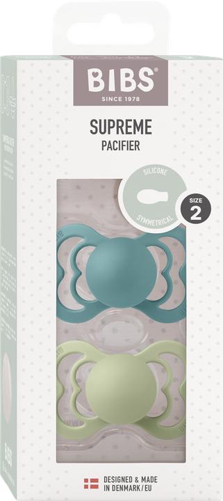 Immagine prodotto Bibs Supreme 2 PACK Silicone Symmetrical 6-12m Island Sea Sage (2 x, 6 - 12 M.)