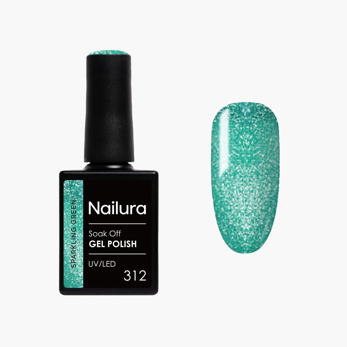 Nailura - Gel Polish 312 - Sparkling Green - 10 ml (Sparkling Green, UV-Gel Lack) (70331)
