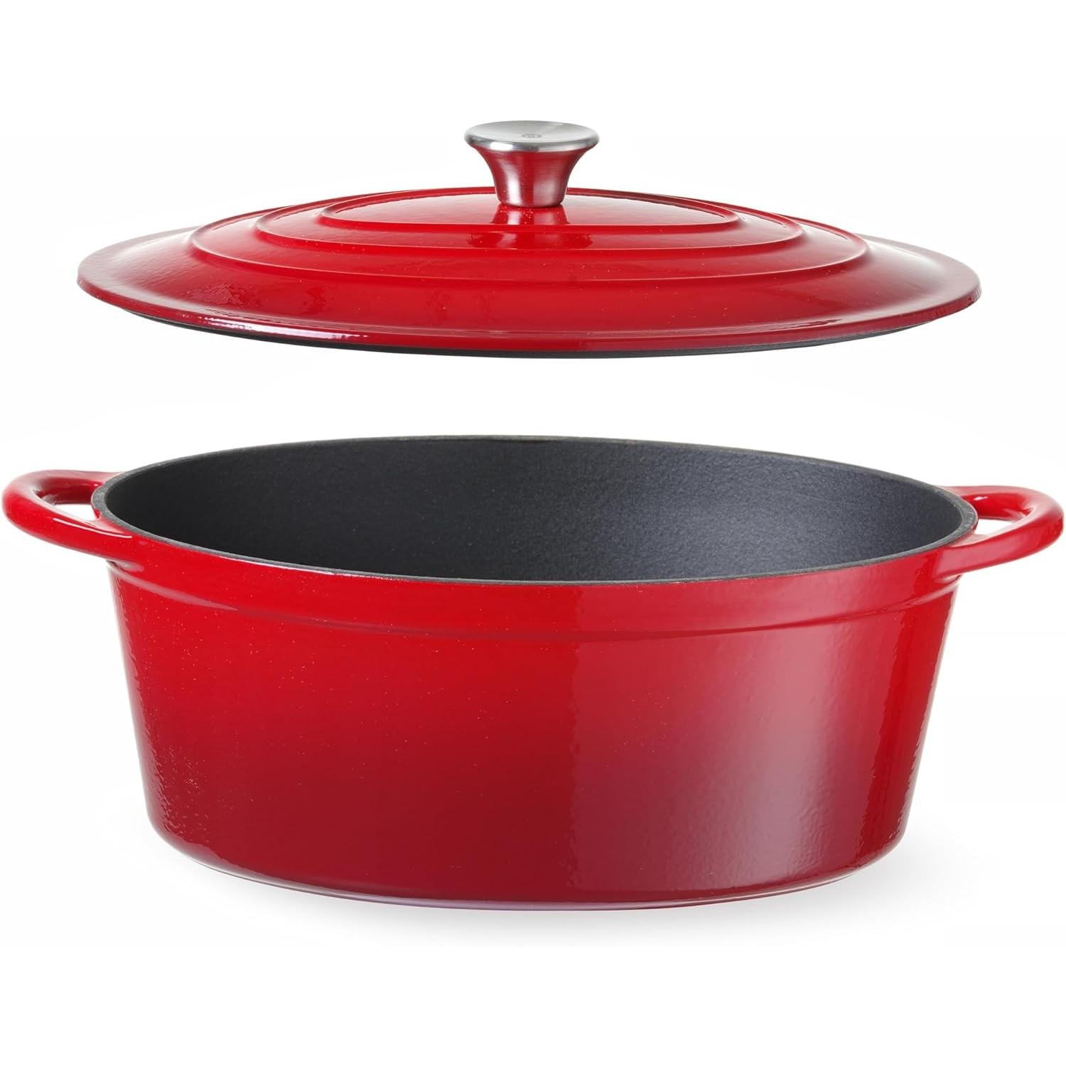 Hendi Rosso Pentola In Ghisa Smaltata, Padella + Pentola,