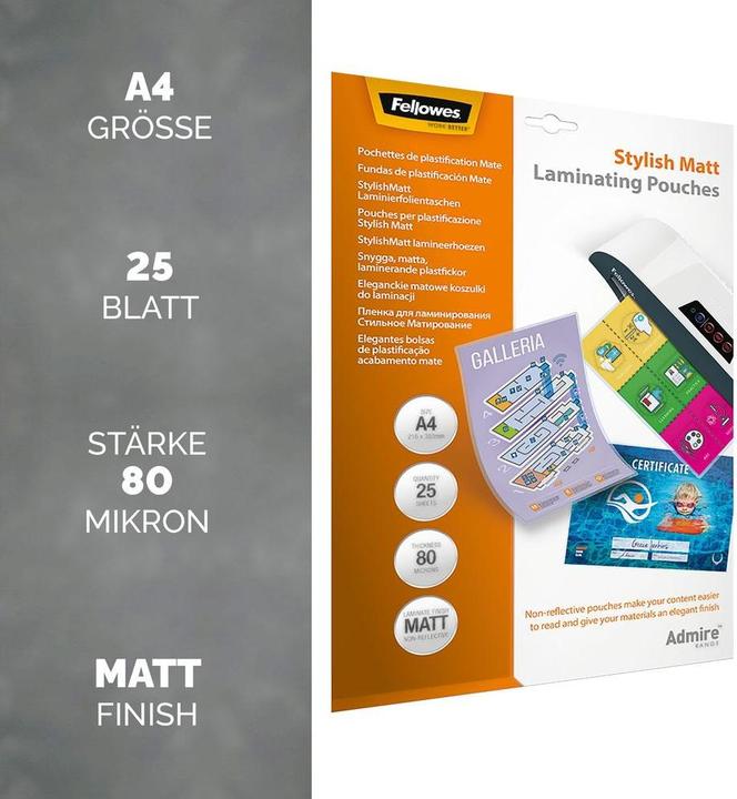 Image du produit Fellowes Admirer le style (A4, 25 pcs, 80 µm)