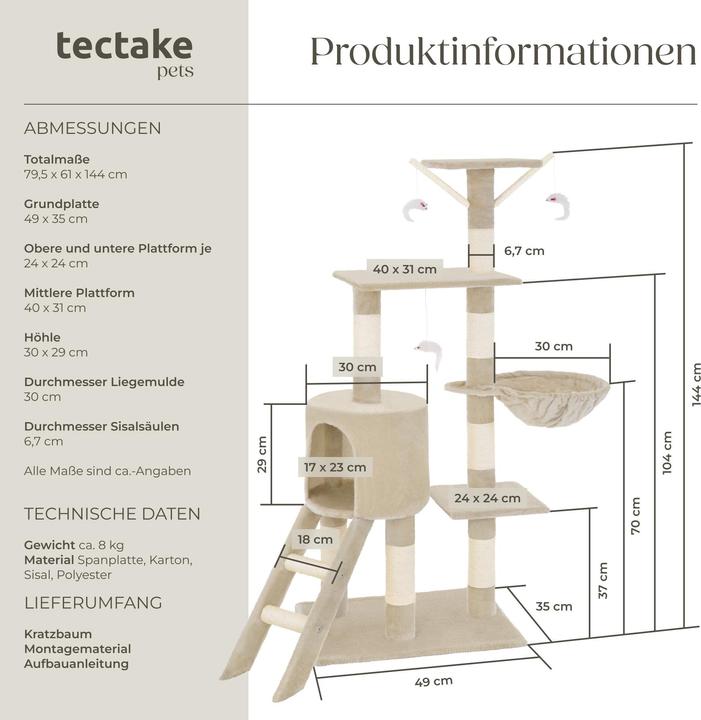 Actual product image tectake Dominik (144 cm, Beige)