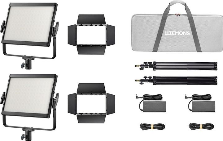Produktbild Godox LP1200Bi K2 Black Litemons Bi color LED Light Panel 2 light kit