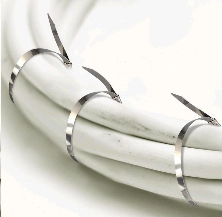 Actual product image V-TAC Stainless steel cable ties 4.6 x 200 mm 100 pcsPack (Metal cable ties, 200 mm, 100 pcs.)