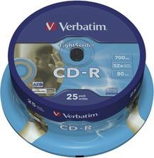 Actual product image Verbatim CD-R, 52x, 700MB, Lightscribe, 25 disc spindle (25 x)
