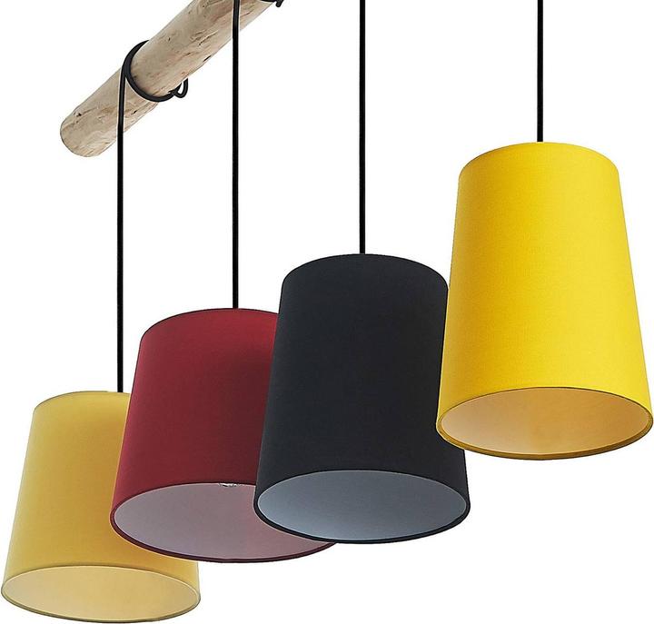 Produktbild Lindby Hinai 4 Pendelleuchte Black/Red/Yellow (E27)