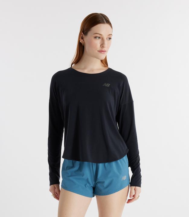 Actual product image New Balance W Drapey Jersey Long Sleeve T-Shirt (M)