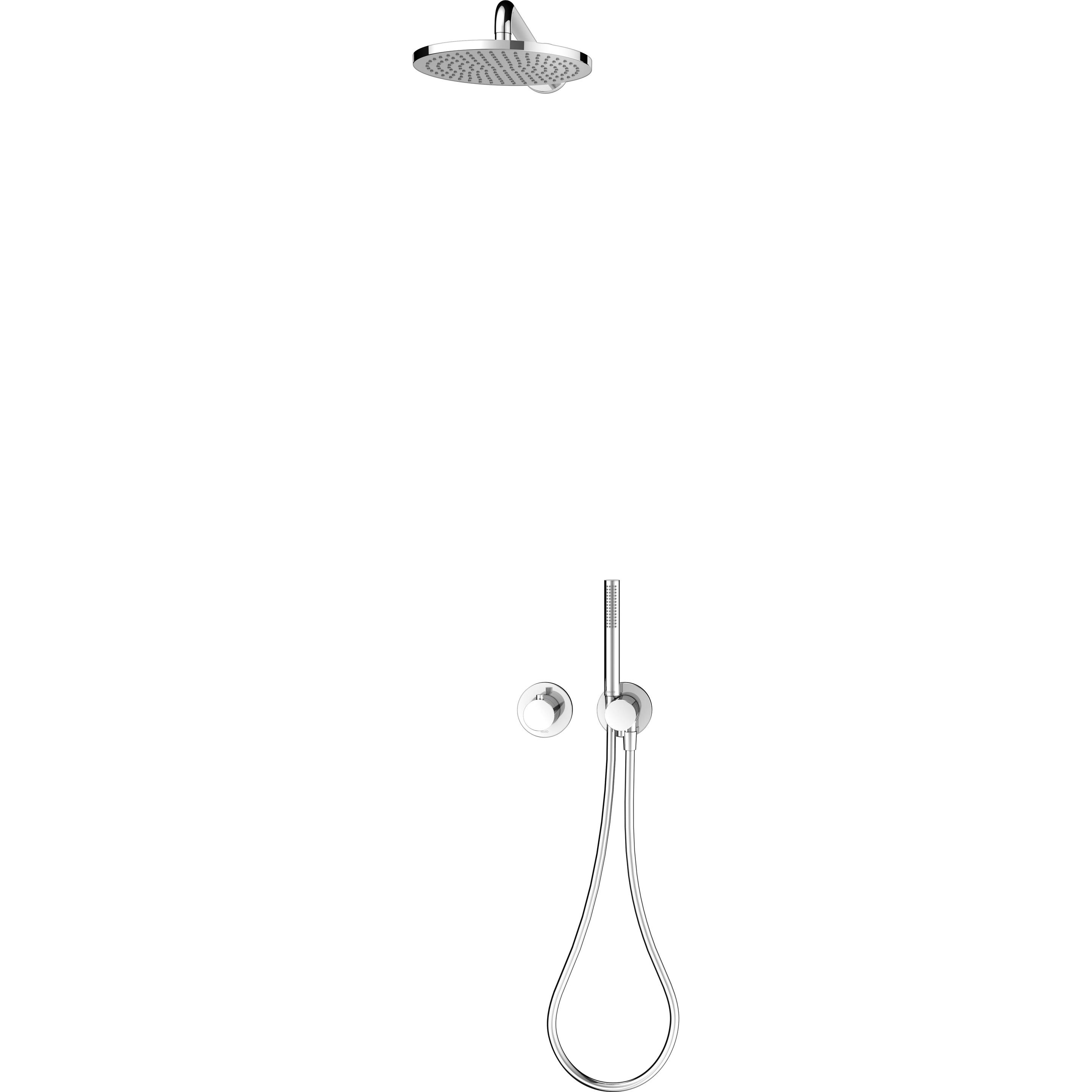 Keuco, Duschsystem, IXMO Brause-Set 7 Thermostatarmatur, 2 Verbraucher mit Brausehalter und Kopfbrause, Rosette ru