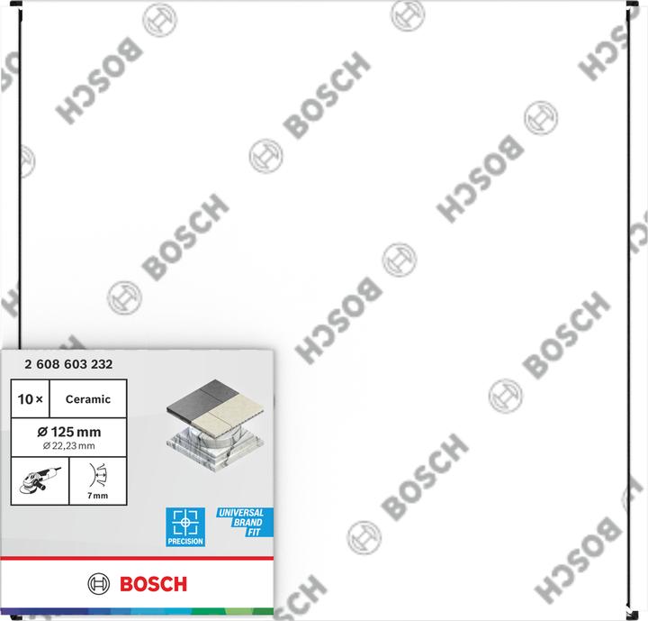 Produktbild Bosch Professional Zubehör Diamanttrennscheibe Standard for Ceramic, 125 x 22,23 x 1,6 x 7 mm, 10er-Pack