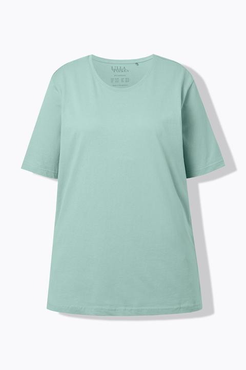 Actual product image Ulla Popken Basic Round Neck Short Sleeve Relaxed Fit Tee (68)
