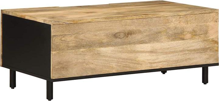 Actual product image VidaXL Coffee table Side table Living room table Table Black Rough mango wood (100 x 54 x 40 cm)