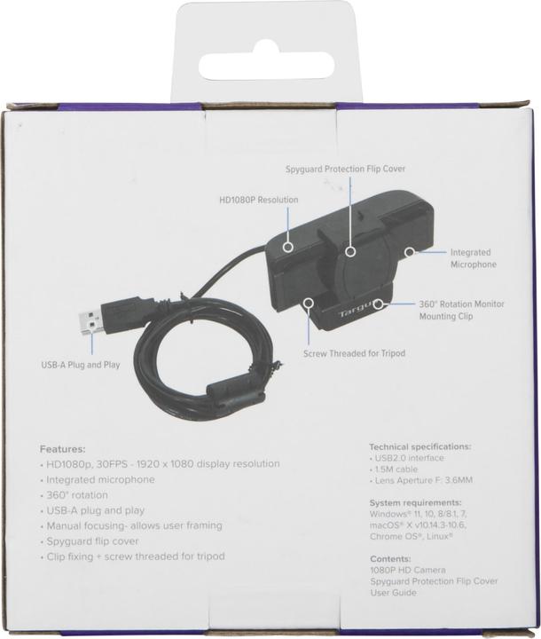 Immagine prodotto Targus Webcam Pro FHD 1080p w/Flip PrivacyCover (2 Mpx)