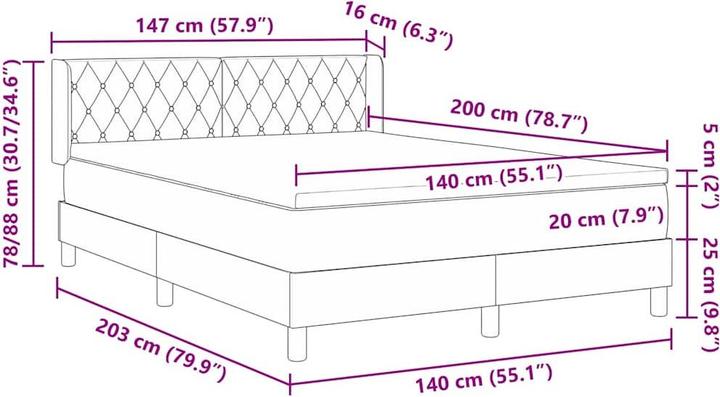 Produktbild vidaXL Bettmatratze (140 x 200 cm)