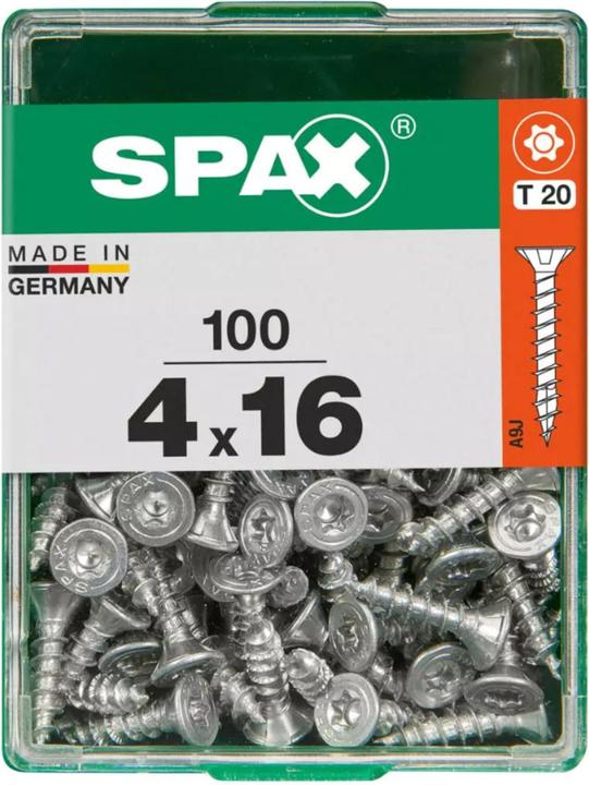 Produktbild Spax DIY Universal Senkkopf T-STAR plus VGW WIROX A9J 4x16 M 100 St. (100 Schrauben pro Stück)