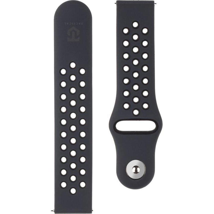 NoName Cinturino tattico 856 in silicone doppio 20 mm nero (Silicone), Cinturini per orologi, Nero