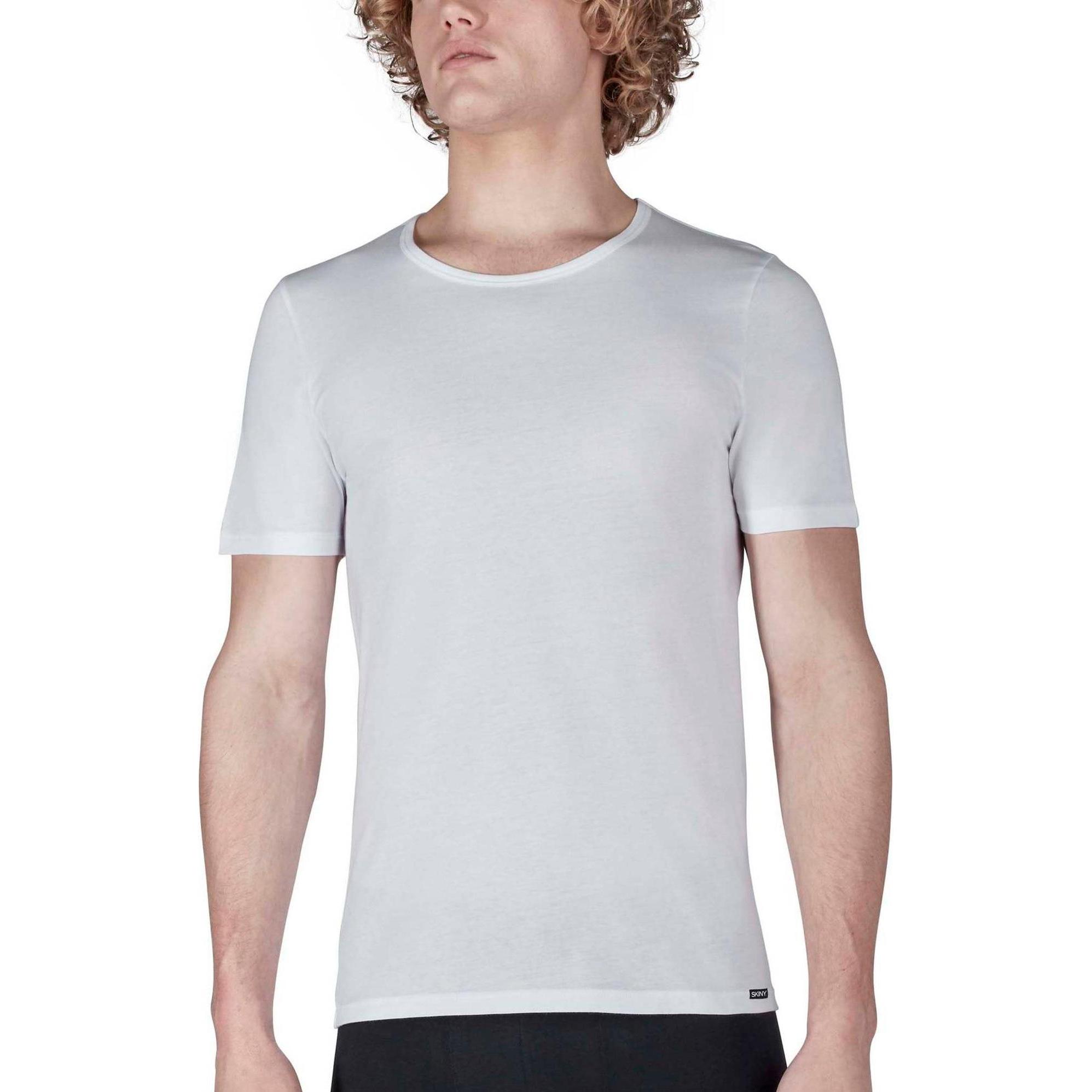 Skiny, Herren, Shirt, T-Shirt Casual Figurbetont, Weiss, (XXL)