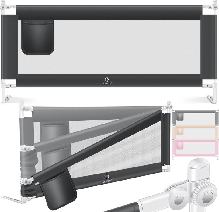 Actual product image Kesser Bed Rail Dark Grey 150cm