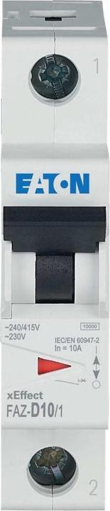 Image du produit Eaton MCB, 10A, type D, 1 pôle, 15kA