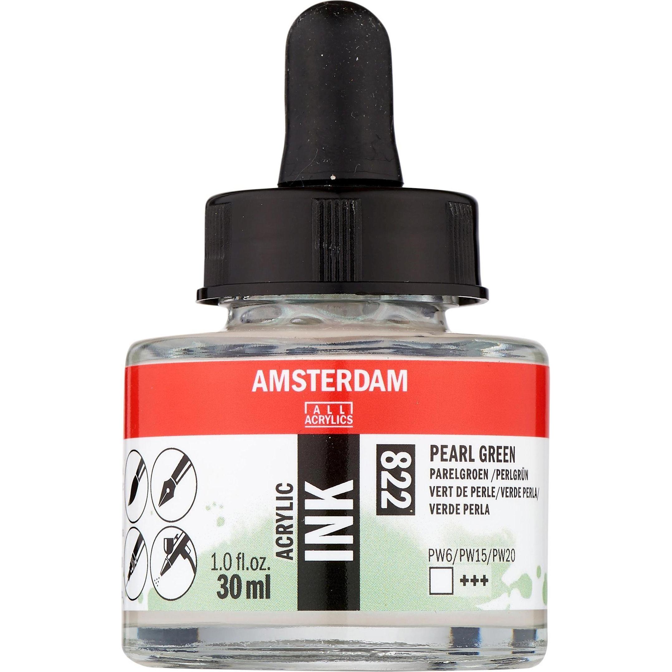 Amsterdam, Künstlerfarbe + Bastelfarbe, Acryltinte 822 (Perlgrün, 30 ml)