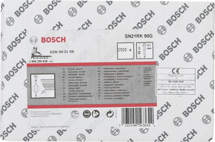Produktbild Bosch Professional Zubehör Rundkopf-Streifennagel SN21RK 90G 3,1 mm, 90 mm, verzinkt, glatt
