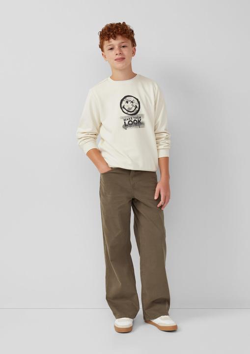 Produktbild s.Oliver Sweatshirt Sweatshirt aus Baumwollmix mit Smiley®-Print (170, 176)
