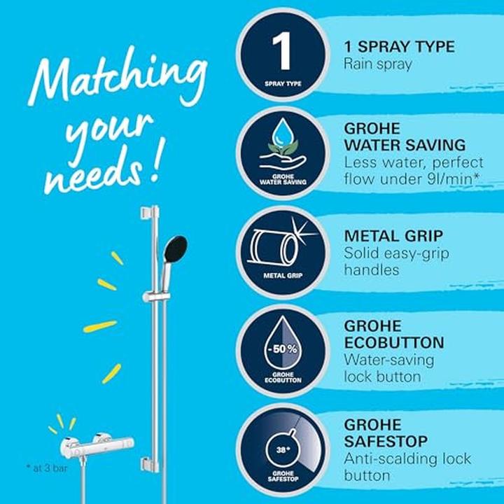 Image du produit Grohe Precision Get QuickFix mitigeur thermostatique de douche et barre de douche Vitalio Start 110