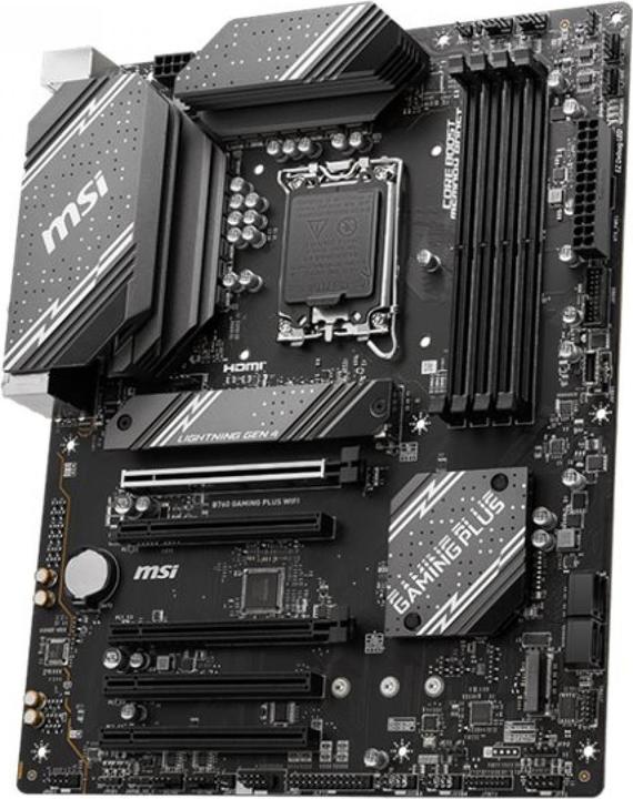 Actual product image MSI B760 GAMING PLUS WIFI LGA1700 mATX MB 4xDDR5 4xSATA 2xM.2 (LGA 1700, Intel B760, ATX)