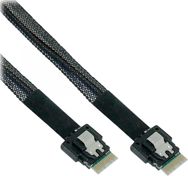 Produktbild InLine Slim SAS Kabelis, SFF-8654 zu SFF-8654, 24Gb (50 cm, SAS)