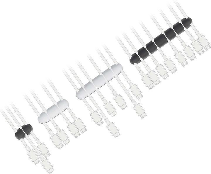 Produktbild Delock Kabelhalter selbstklebend Kombi Set 4 Stück schwarz / weiss
