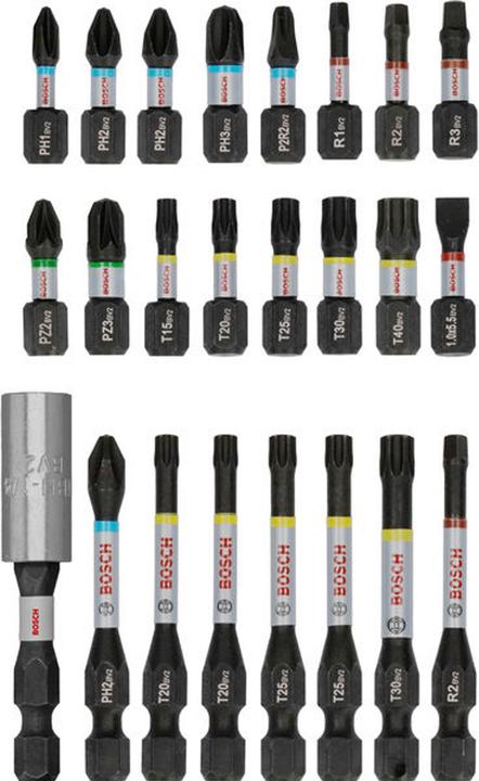 Produktbild Bosch Professional Zubehör Pro Impact Schrauberbit-Set (Innensechsrund TX, Kreuz Phillips PH, Kreuz Pozidriv PZ, Schraubschlitz)