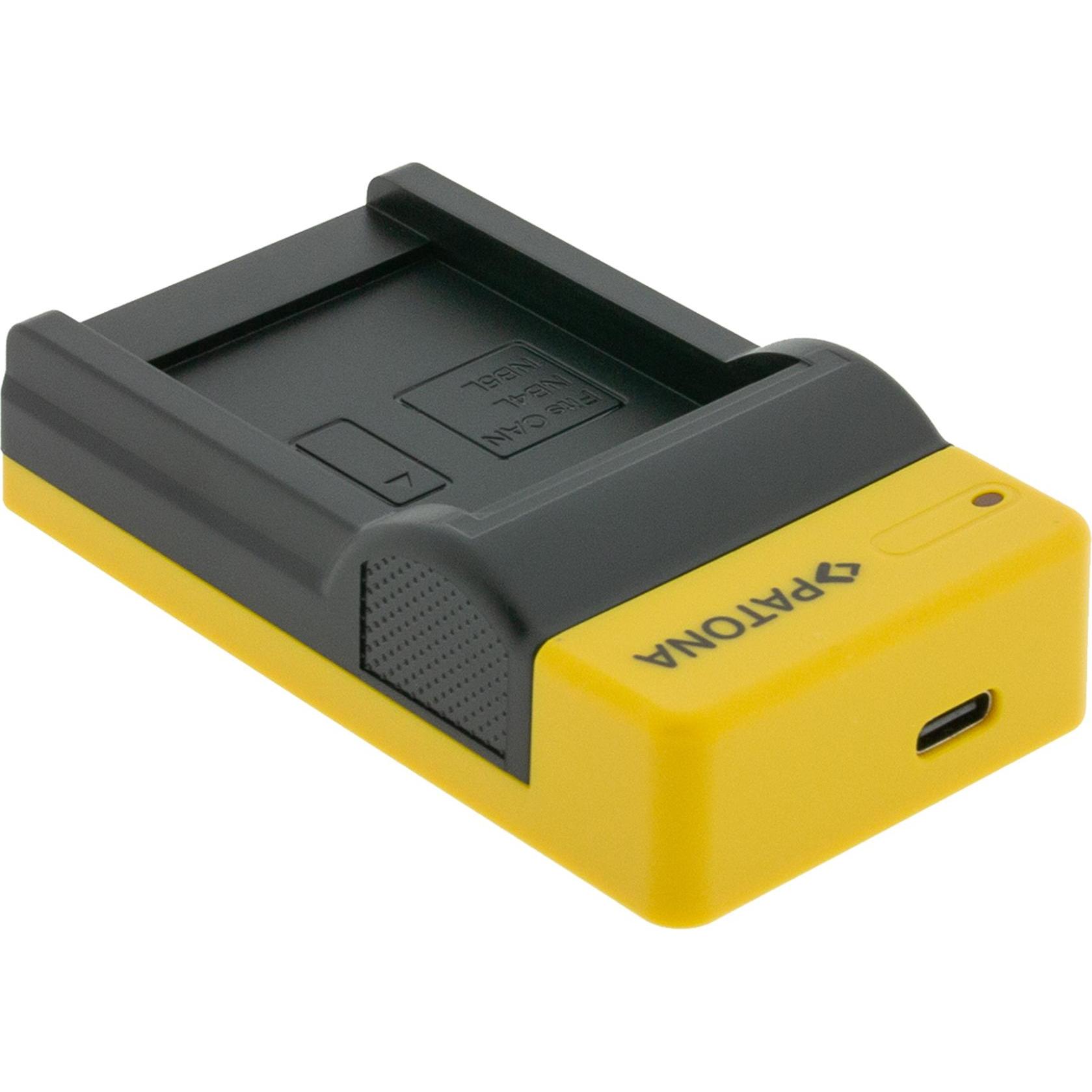 Patona Caricatore USB sottile con ingresso USB-C per Canon NB-4L Digital Ixus i zoom i7 i7 800 IS 8 (Caricabatterie per fotocamere), Alimentatore foto