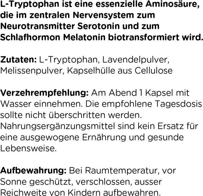 Nährwerte und Zutaten Kanela L-Tryptophan plus Kapseln (100 Stk) (100 Stück, Kapseln)