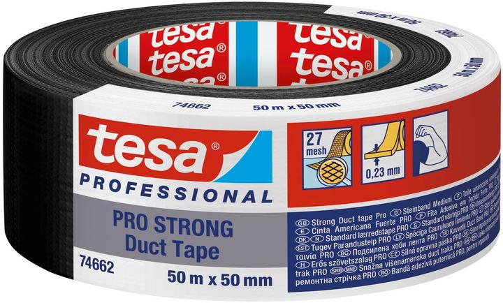Produktbild tesa Duct Tape PRO-STRONG schwarz 50m:50mm (38 mm)