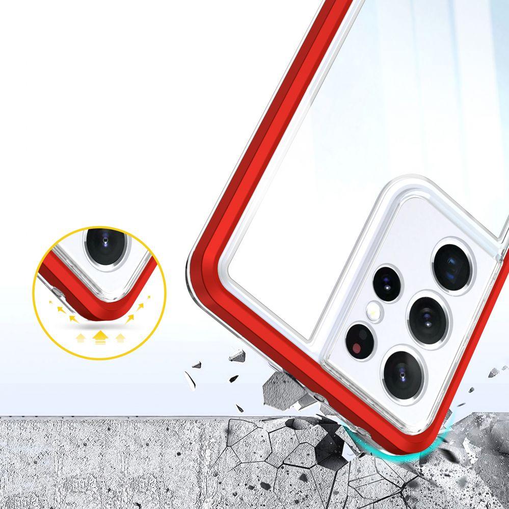 Thumbnail - Hurtel Clear 3in1 Case for Samsung Galaxy S21 Ultra 5G Frame Gel Cover Red (Samsung Galaxy S21 Ultra 5G), Smartphone Hül...