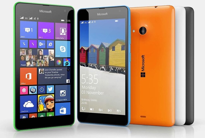 Actual product image Microsoft Lumia 535 (8 GB, White, 5", Dual SIM, 5 Mpx, 3G)