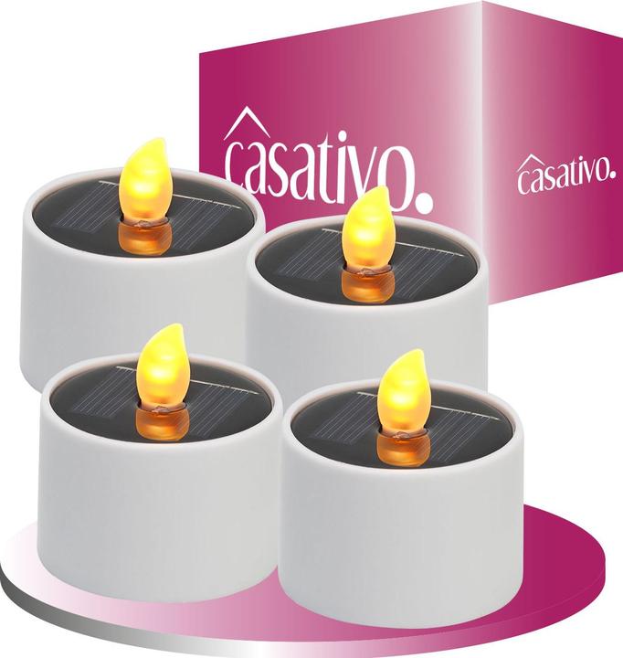 Immagine prodotto Casativo Set di 4 luci LED solari con sensore crepuscolare, IP44, bianco (4 x)